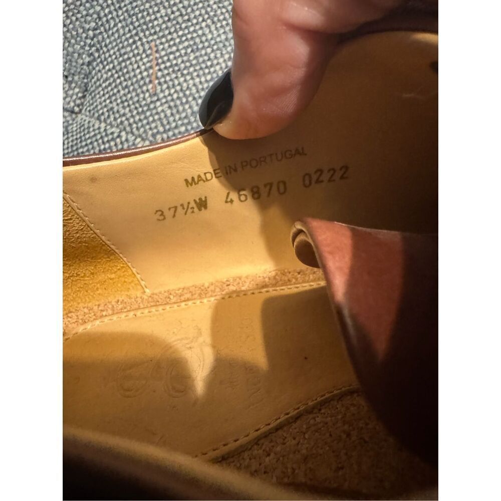 THE OFFICE OF ANGELA SCOTT Mr. Evans Walnut Leather Women's Wingtip Oxford 37.5W - Picture 4 of 8